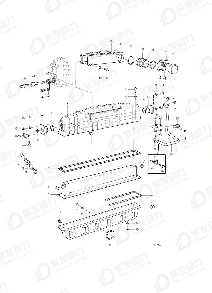 VOLVO Gasket kit 876180 Drawing VOLVO Gasket kit 876180 Drawing